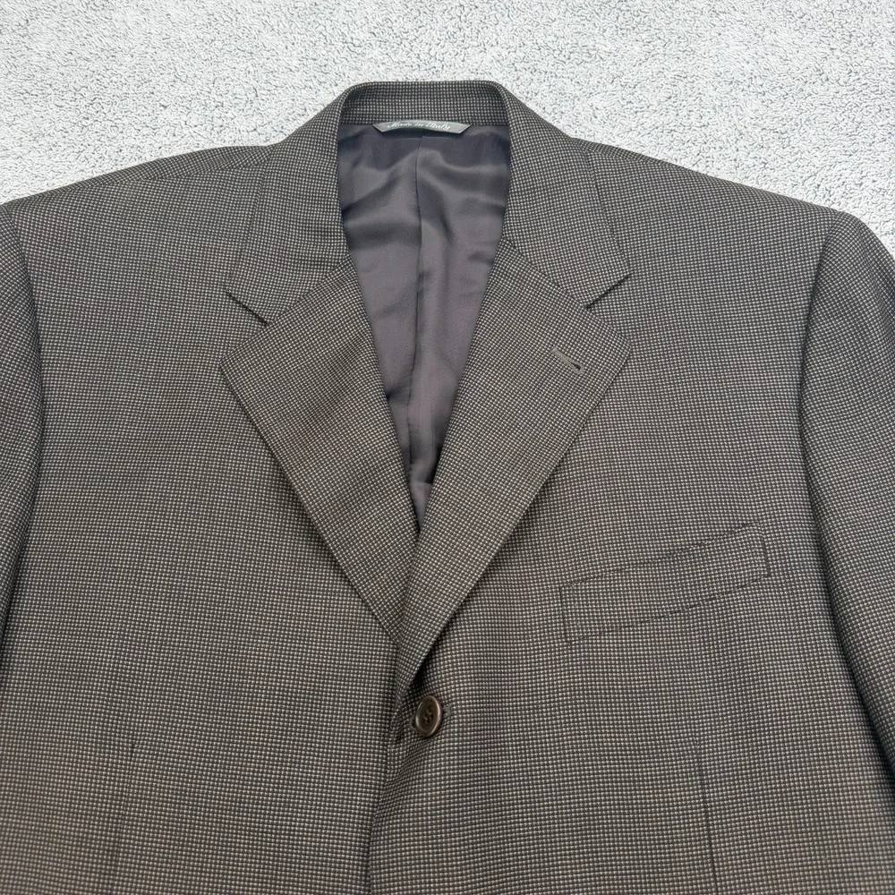 Canali Boyd's Suit Mens 42R 36x29 Gray Wool Textured Blazer Cuff Pant Italy Made